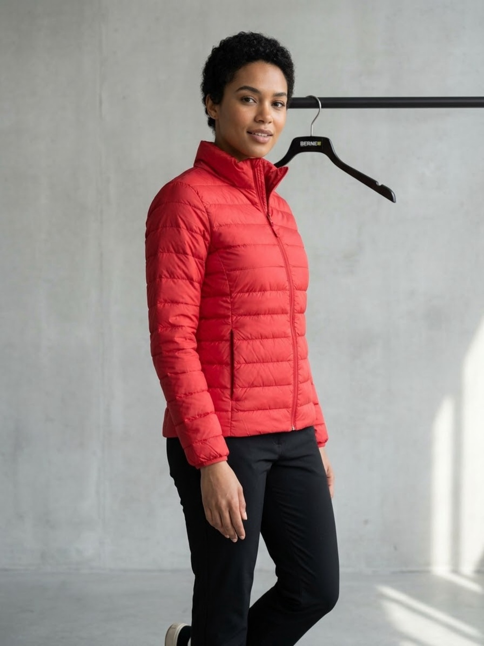 Old Navy Bright Red Quilted Packable Puffer Jacket